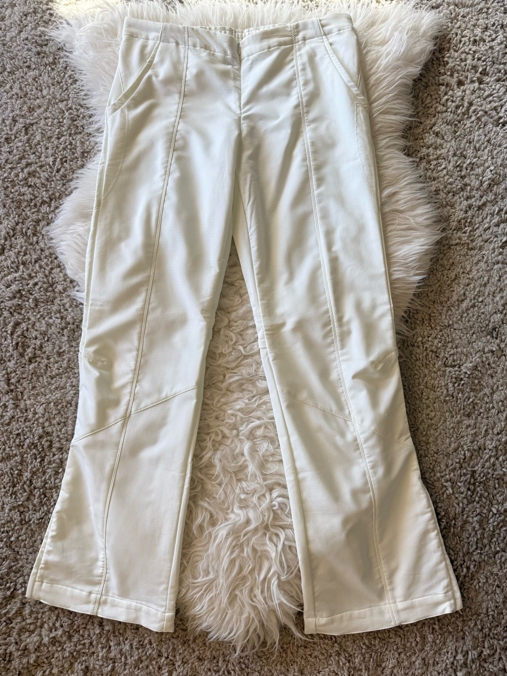 NIKE WOVEN FRONT ZIP Cream/Off white straight legs Golf Pants*NWT